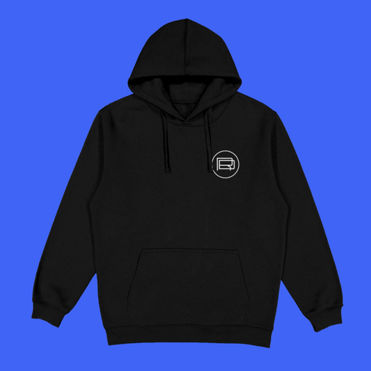black hoodie robert delong logo